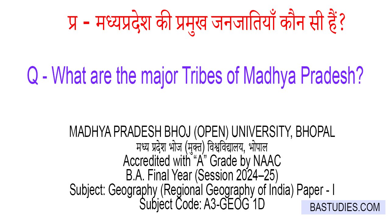 Madhya Pradesh ki pramukh janjaatiyaan kaun si hain